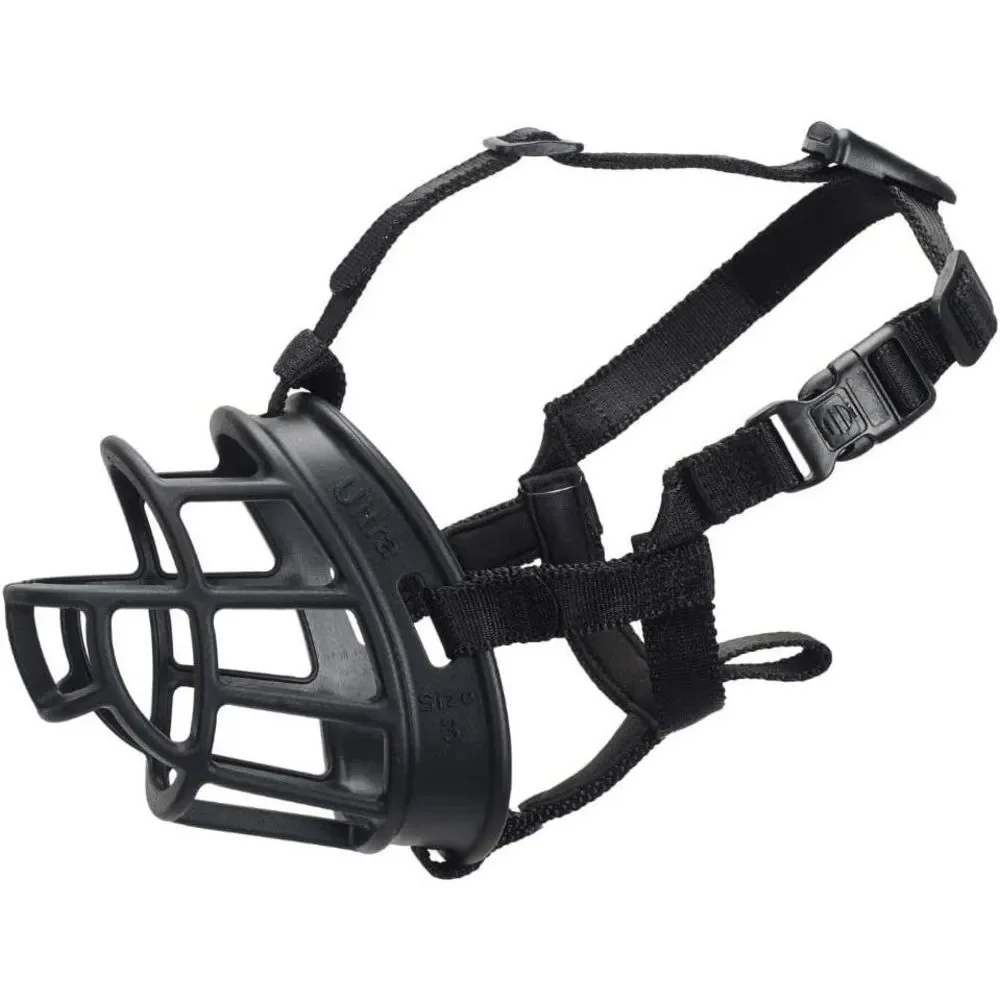 BASKERVILLE Ultra Dog Muzzle Black Size 5,Large Dogs,Prevents Chewing& Biting,